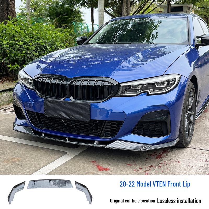 Комплект переднего сплиттера и бампера для BMW 3 серии 20-25 - Черный MP