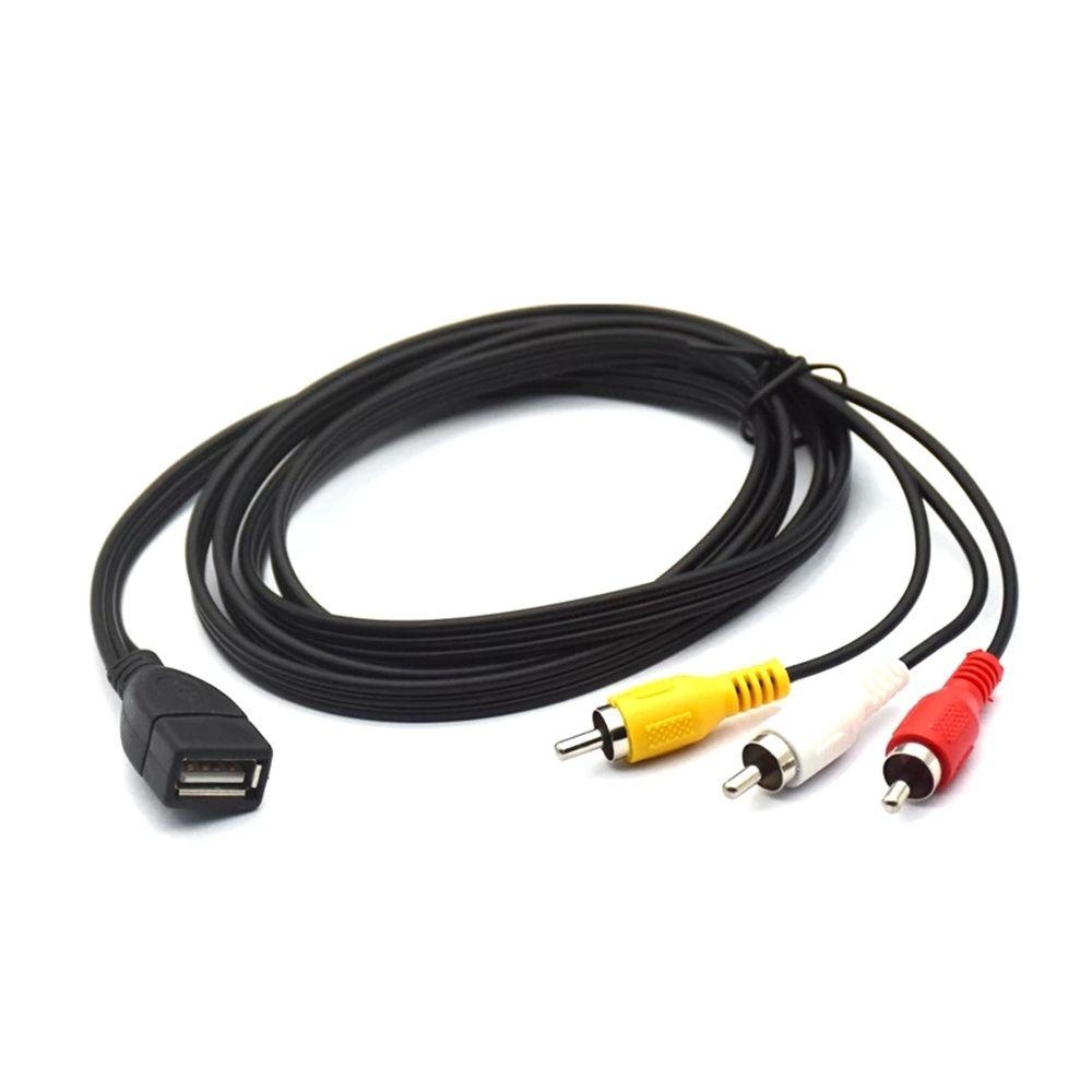 Аудиоадаптер Видеоудлинительные кабели Аудиокабель USB-мама к штекерному кабелю RCA Удлинительный кабель
