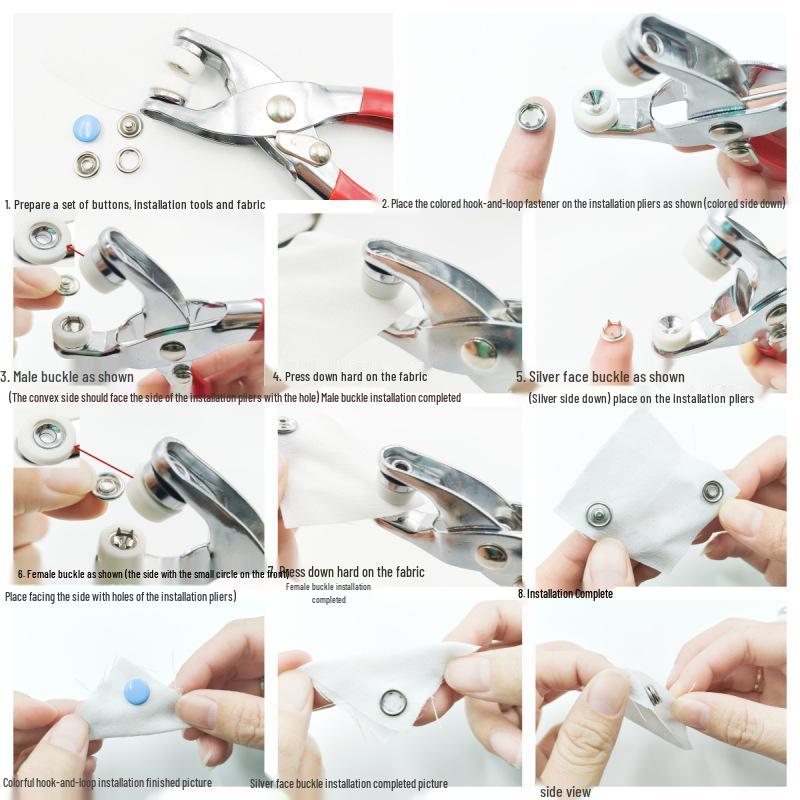 Colorful Five-Prong No-Sew Metal Snap Buttons for Baby and Mother Garments.