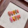 10Pcs 3D Floral Press-on Nails Thick Reusable Fake Nails with Gel Design