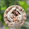 2pcs In Stock American Country Resurrection Decorat Round Wall 2D Acrylic Pendant Jesus Birth Logo Hanging Holiday Decorations