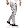 Men Thick Cargo Pants Drawstring Waist Warm Jogger Pants Autumn Winter