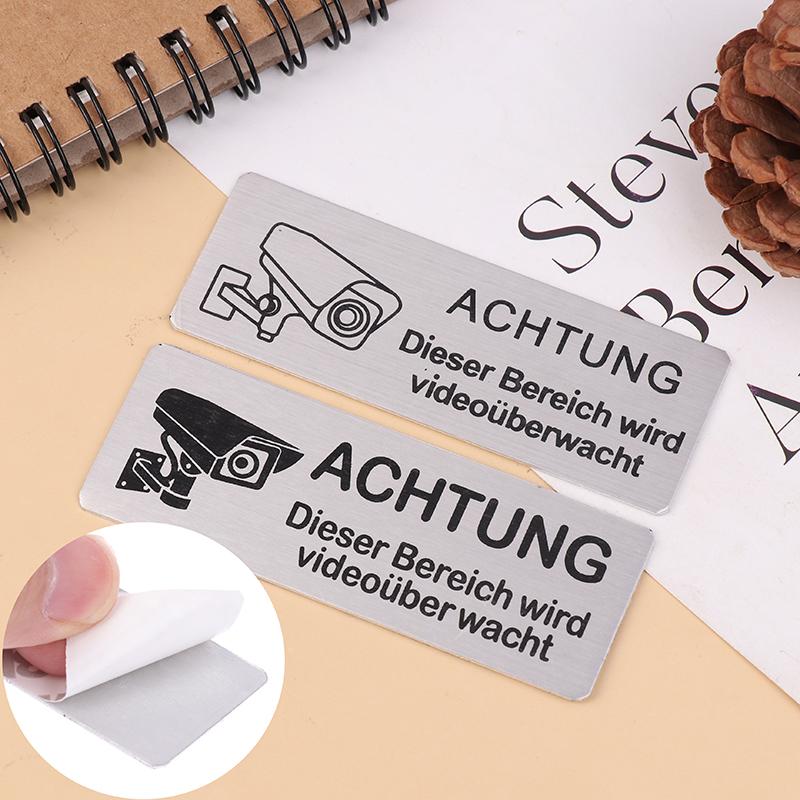 Внимание Видеонаблюдение Наклейка На Стену Наклейка Металлическая Домашняя Дверь Двор Сад Декор Для Дверной Панели Пространство Наклейка С Клеем