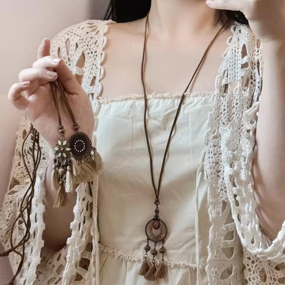 Bohmian Style Long Tassel Necklaces Originality Necklace Fashion Sweater Chain