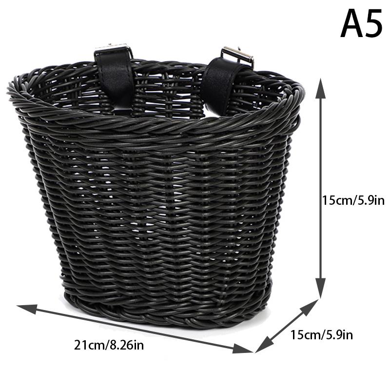 Съемная корзина для велосипеда, корзина для велосипеда из искусственного ротанга, сумка для хранения на переднем руле, рюкзак для велосипедных принадлежностей