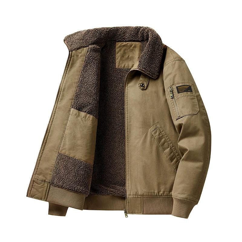 Осенне-зимняя утолщенная теплая ветровка, мужская куртка-пилот, шерстяная куртка, мужская осенне-зимняя толстая теплая куртка-бомбер, пальто