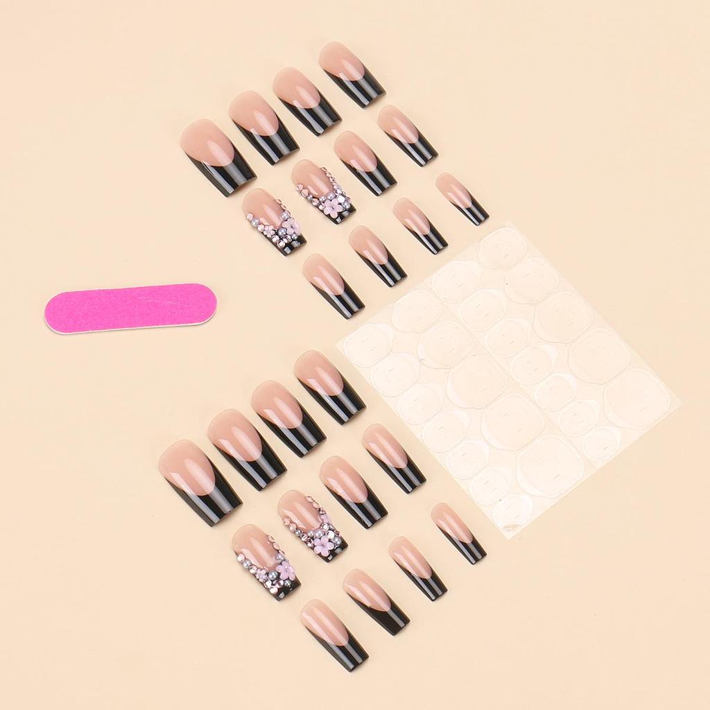 Популярные европейские и американские носимые стразовые цветы для французского маникюра - 24 шт.