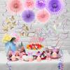 Butterfly Birthday Party Decorations Supplies, Pink & Purple Butterfly Birthday Decorations Include Paper Fans Foil Balloons Happy Birthday Banner