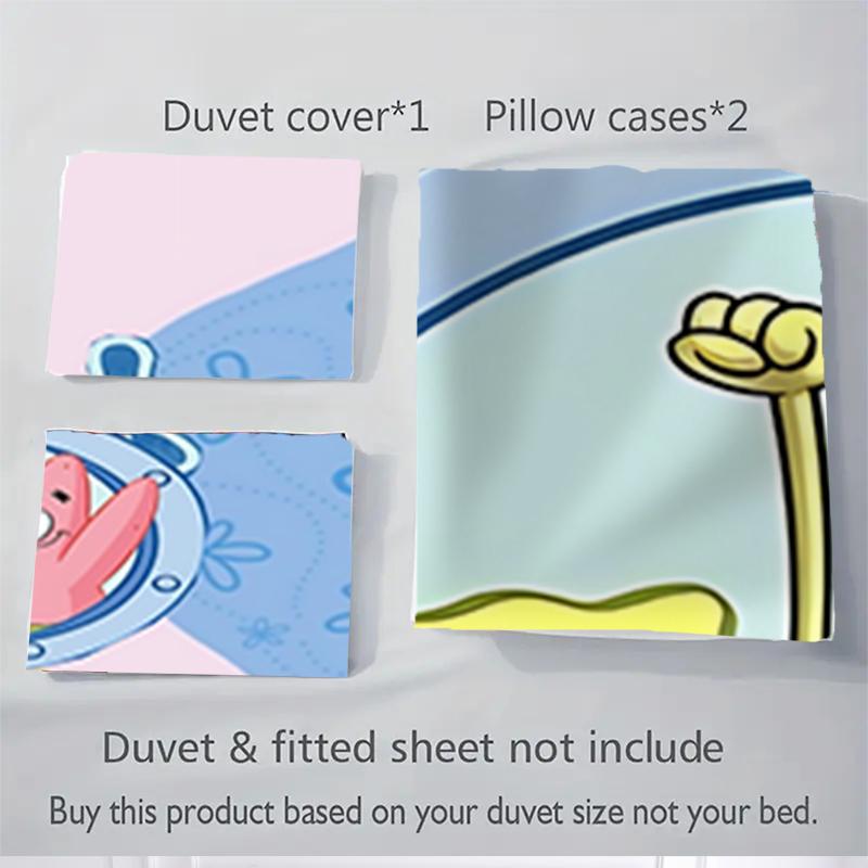 3Pcs Spongebob Patrick Adventure Bedding Sets For All Sizes New 3D Printed Bed Cover Comforter Duvet Cover Pillowcase Bedroom Decoration