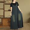 Women New Plus Size Summer Dress Denim Sleeveless Dress Loose Blue Basic Dresses Vintage