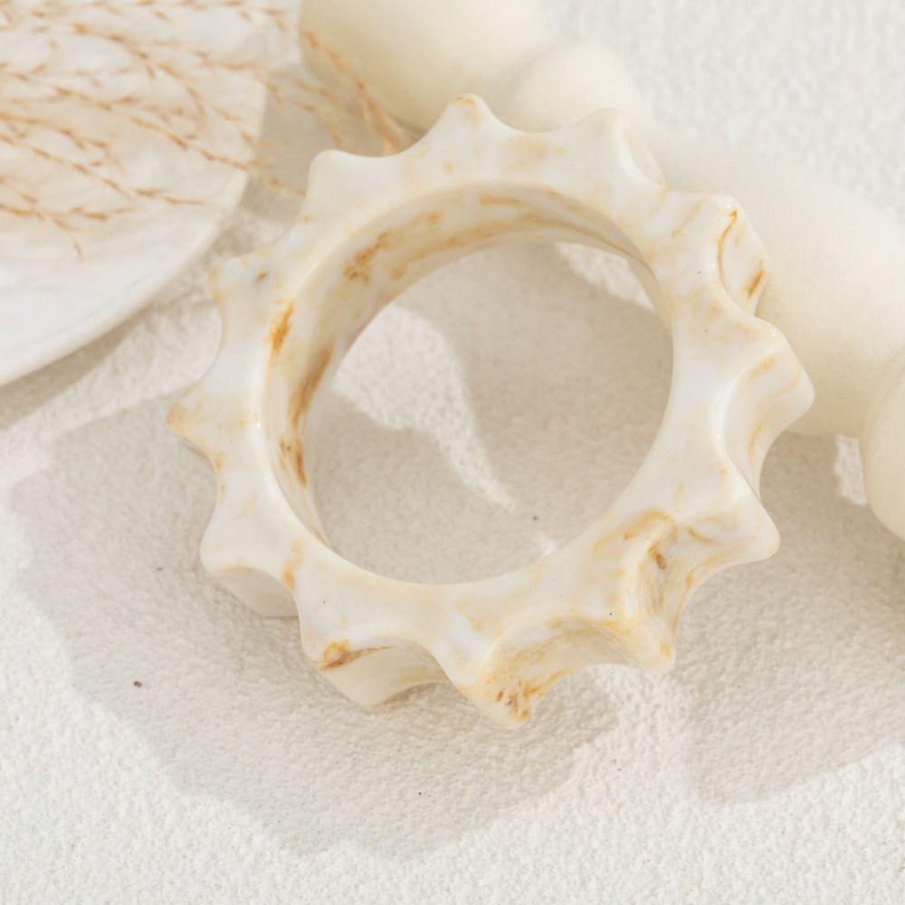 Wave Chunky Bracelets Geometric Retro Hand Ring Wide Resin Bracelet Bangles Jewelry Accessories