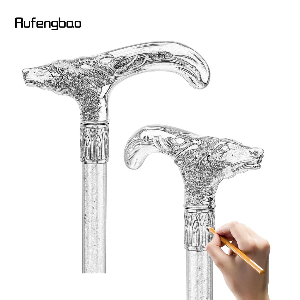 Golden Black Sika Deer Head Walking Cane Fashion Decorative Walking Stick Gentleman Elegant Cosplay Cane Knob Crosier 93cm