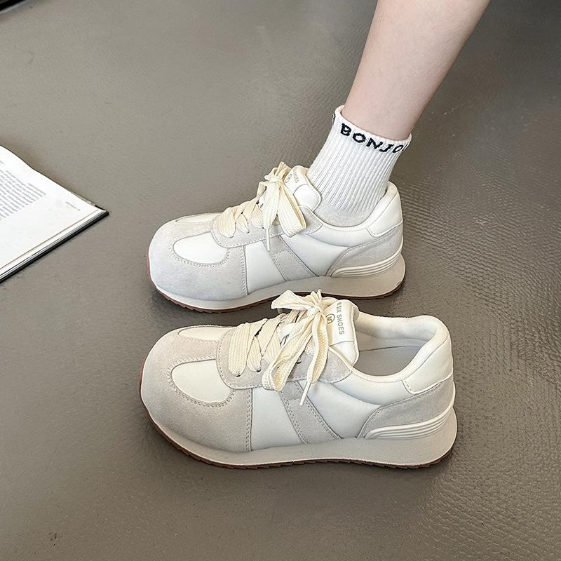 Модные универсальные студенческие классические туфли на платформе для увеличения роста для женщин 2025 года, новые весенние и осенние легкие повседневные кроссовки
