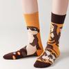 Cartoon Mid-Calf Socks Cute Home Socks Fashion Weasel Pattern Socks  For Daily Wearing