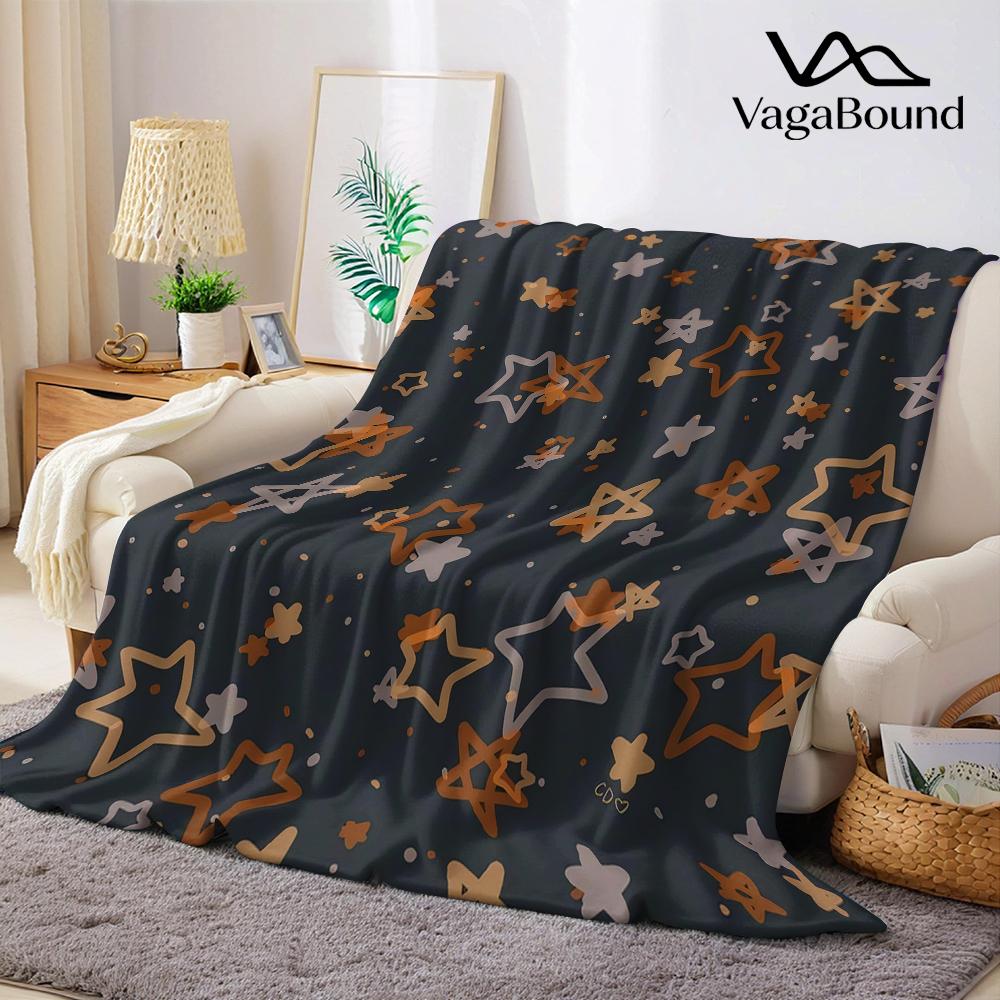Amber Star Drift Flannel Blanket Warm Soft Halloween Christmas Couch Warm Cozy Decorative Decor Gift for All Season
