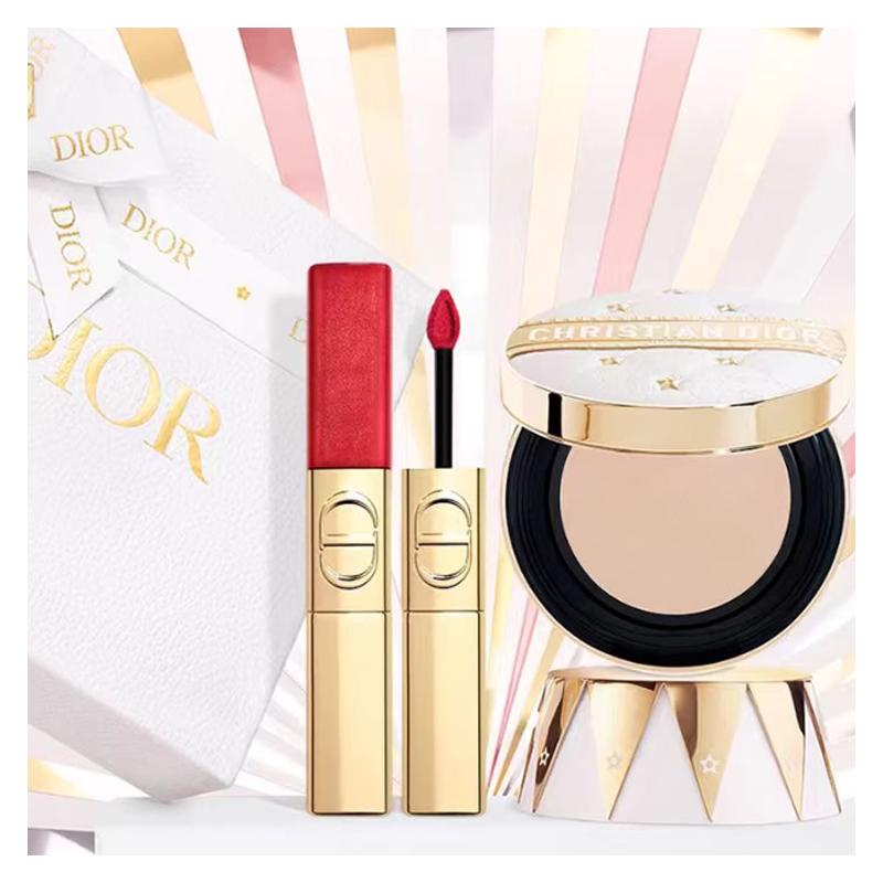 Dior Подушка Три штуки: Двухфазный блеск для губ 720 + Внешняя коробка с узором из ротанга Lucky Star + Глянцевый сменный стик 0N