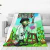 Plants Vs Zombies PVZ Мультяшная Игра Одеяла Флис Смешной Постер Мягкое Пледовое Одеяло для Спальни Дивана Кровати Ковер