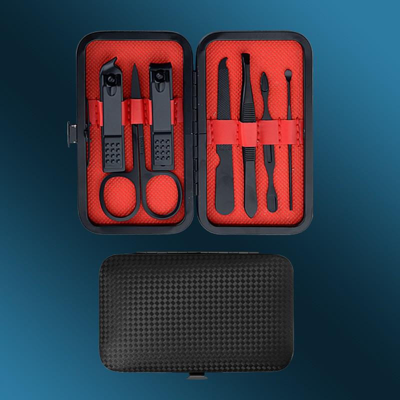 Немецкое качество 6-предметный темно-зеленый портативный набор для ухода за ногтями с кусачками, ножницами и инструментами для педикюра