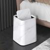 Marble Bathroom Trash Can Garbage Basket Reusable Square Waste Bin Container Household