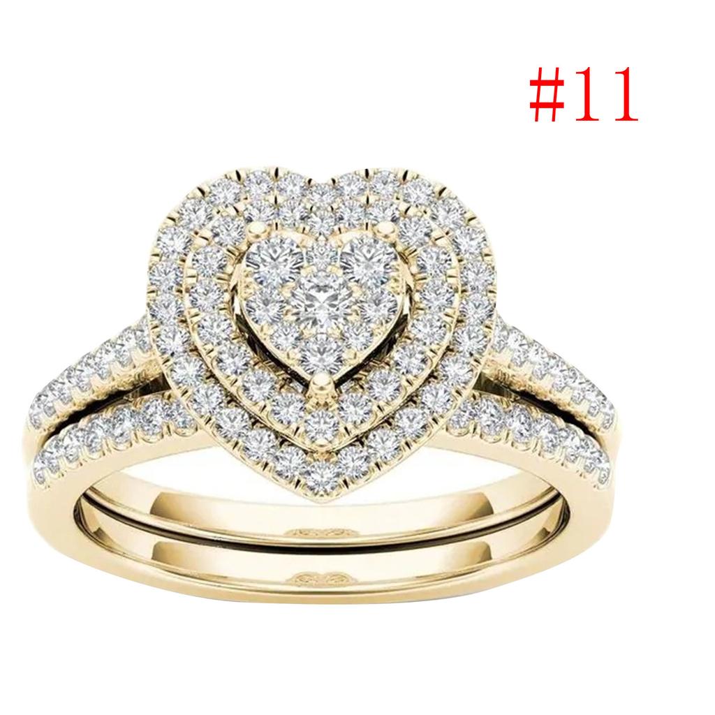 Heart-shaped Ring Women Index Finger Ring Fashion Couple Ring Set Jewelry Gift