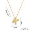 Fashion 26 Bubble Letter Initial Pendant18k Gold Plated Micropaved Full Zirconia Stone Chain Couple Necklace Women Jewelry