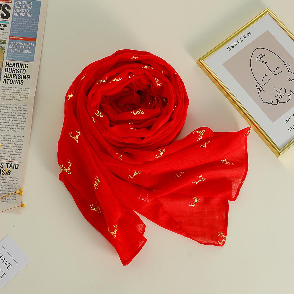 Cotton and Linen Scarf for Women In Spring Autumn and Winter Long Thin Silk Scarf Korean Version Versatile and Fashionable Beige Shawl