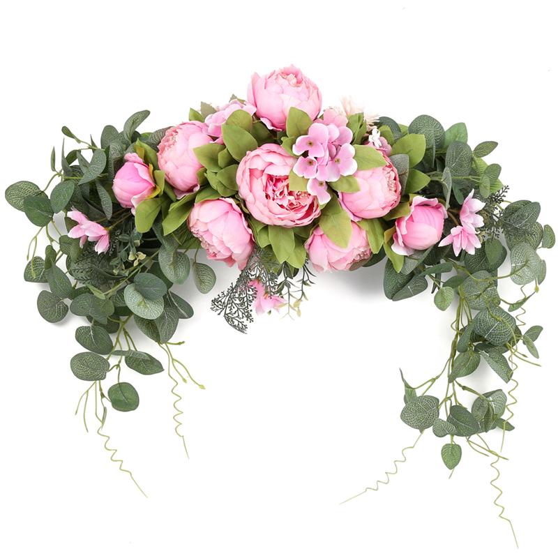 Искусственные цветы пион венок ручной работы гирлянда для зеркала дома свадьба свадьба украшение перемычки двери
