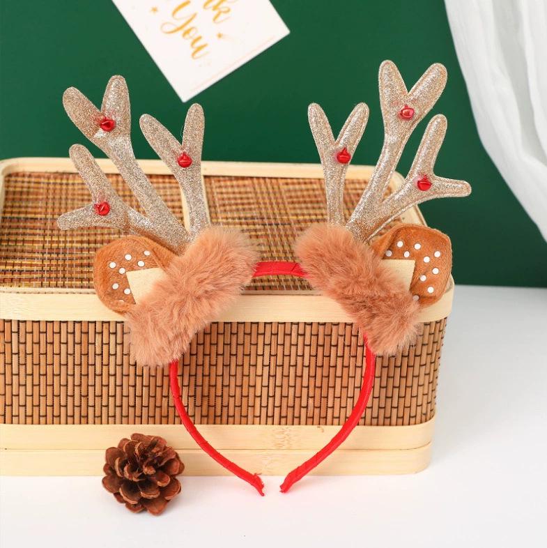 Christmas Reindeer Antler Headband: Plush, Fairy Mori Style for Kids & Adults