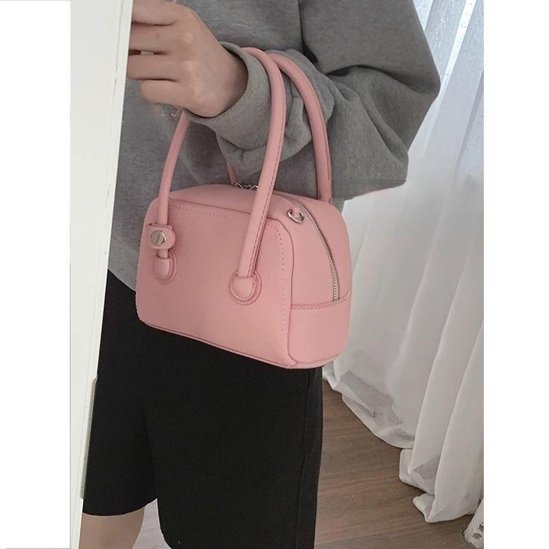 Портативная сумка для боулинга, модная розовая сумка цвета вишни, маленькая квадратная сумка через плечо для поездок на работу