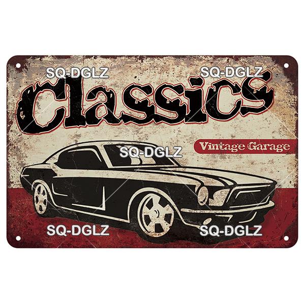 SQ-DGLZ винтажная металлическая вывеска, классические автомобили, жестяная вывеска, тарелка для гаража, магазина, домашний бар, дверь, Настенный декор, наклейка, украшение, табличка, постер