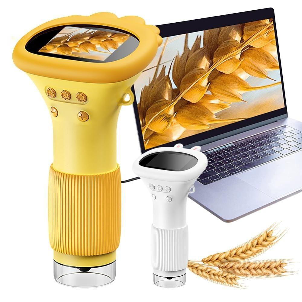 1000X Handheld HD Microscope Mini Children Biological Insect Coin Magnifier 2 Inch IPS Screen Lab Digital Microscopes Equipment