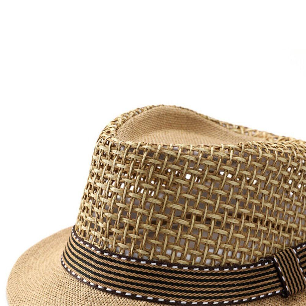Short Brim Sun Cap Breathable Floral Hat Outdoor Straw Fedora Hat  Summer