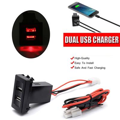 2.1A USB Автомобильное зарядное устройство с двумя USB-портами, встроенная розетка для транспорта T4