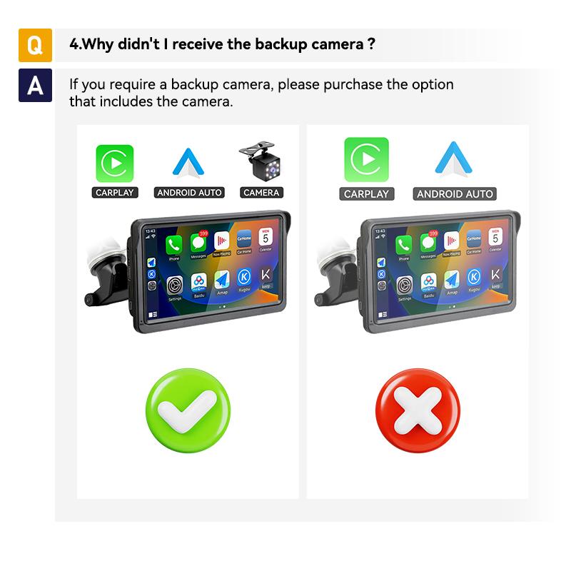 VENBES 7 Inch Carplay Android Auto Universal Car Radio Multimedia Video Player Touch Screen
