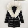 2025 Women's Shiny Coat: Fox Fur Collar, Thickened Long Down Jacket