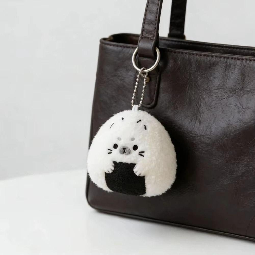 Rice and Vegetable Rice Ball Seal Plush Keychain Fluffy Soft Seal Plush Key Ring Women Girls
