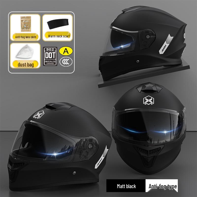 National Standard Certified Full Face Motorcycle Helmet - Four Seasons Universal, Warm, Anti-Fog