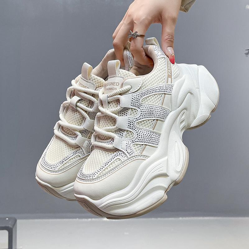 Мода Новая Мода Женские Теннисные Туфли Массивные Кроссовки для Женщин Весна Осень Толстая Подошва Папины Кроссовки Женские ПУ Кожа Платформа Кроссовки