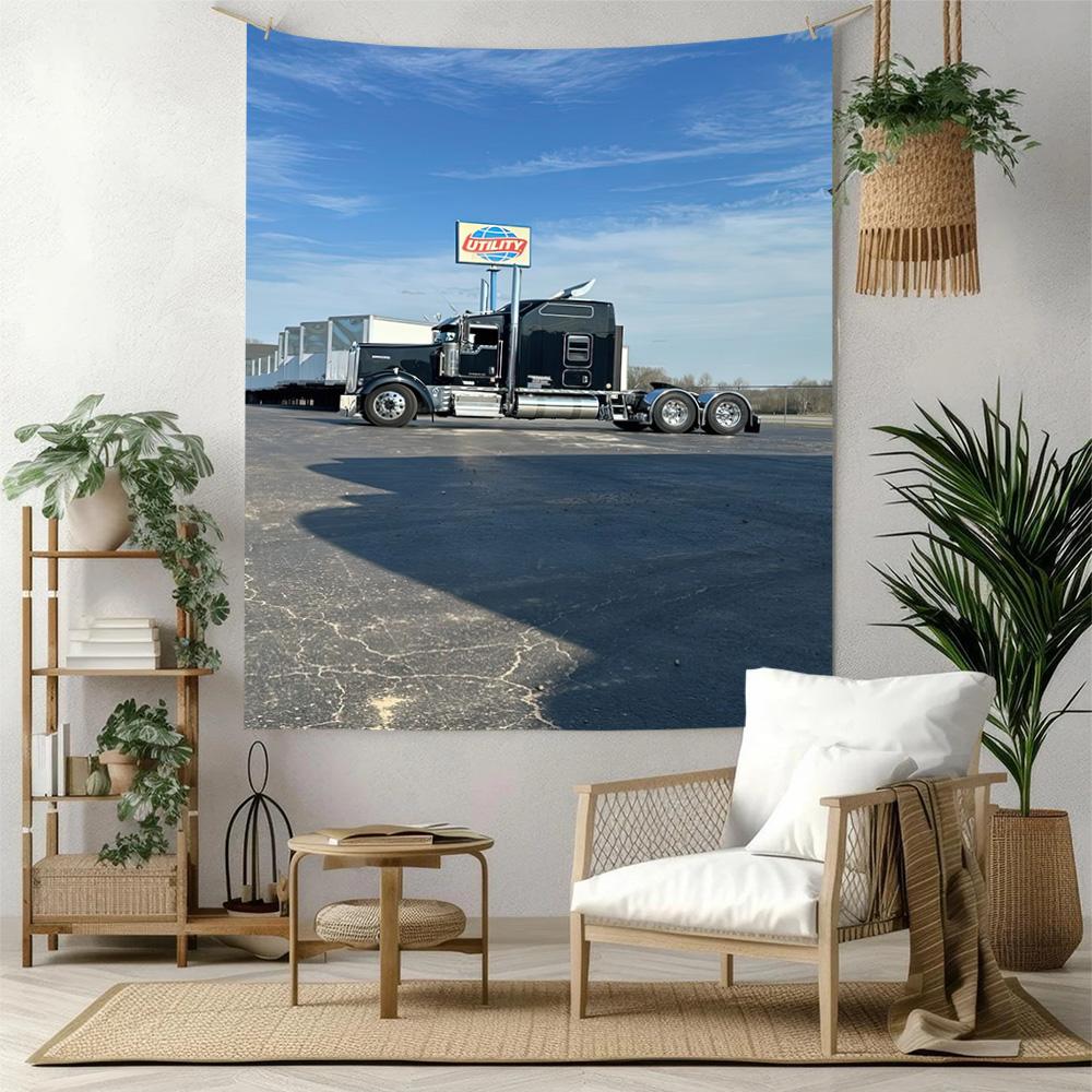 Kw Heavy Trucks Wall Decor Tapestry Art For Pet Memorial Birthdaywedding Party Backdrop Family Gift