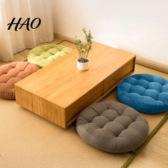 Breathable Meditation Mat for Yoga Round Corduroy Chair Cushion, 16.5 Inch Ultra Soft Seat Pad, Ergonomic Support Long Sitting Washable Cushion Floor