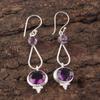Oval Shaped Amethyst Gemstone 925 Sterling Silver Jewelry Handmade Earrings2.50" EE-132-17