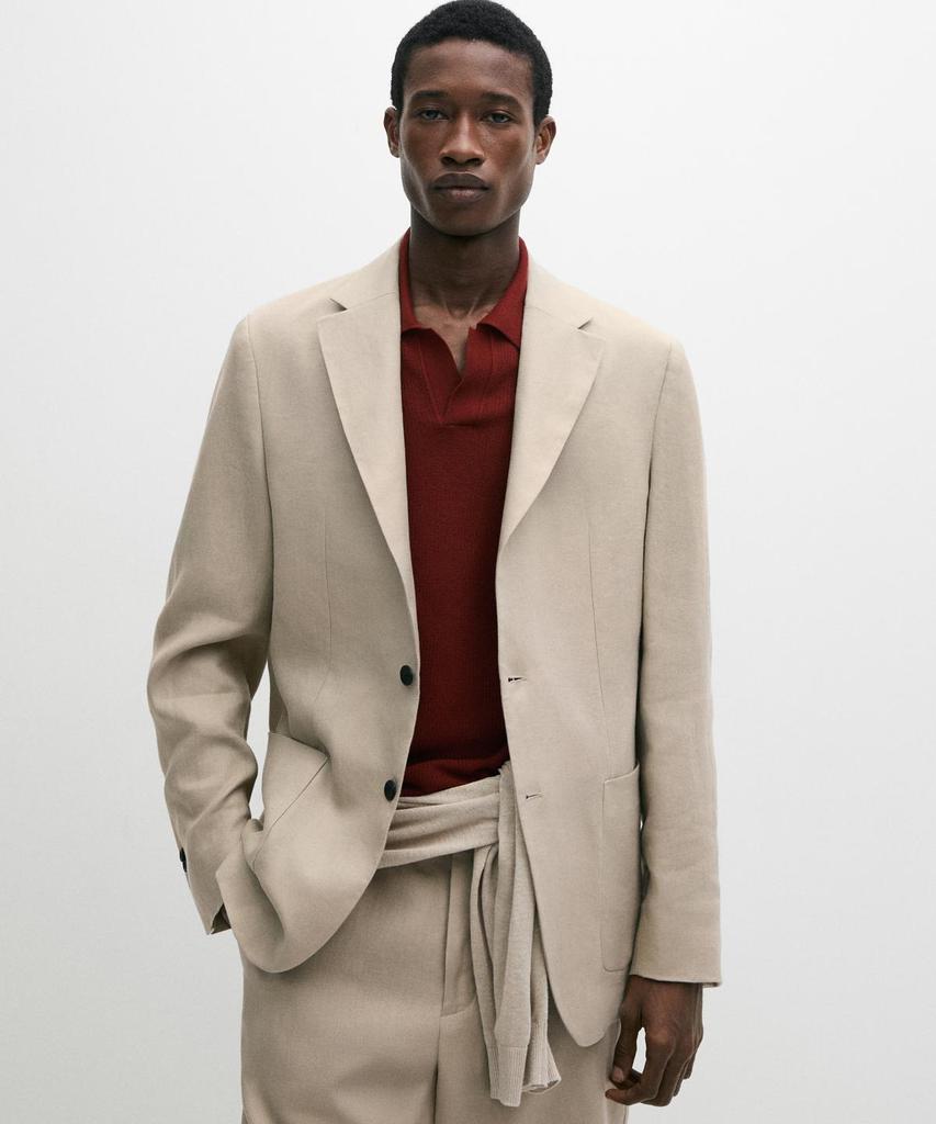 Massimo Dutti Linen Suit Blazer