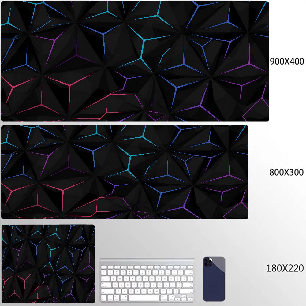 Gaming Mousepads Mousepad Geometric Large Mouse Mat Big Desk Pads Non-Slip Rubber Hexagon Mouse Pad Big Keyboard Mats 90x40cm