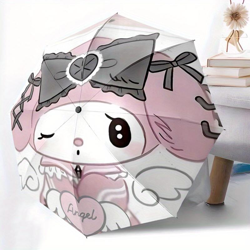 1pc Cute My Melody Pattern Automatic Umbrella is Fashionable and Good-Looking, a Portable 3-Fold Umbrella, Suitable for Travel and Daily Use, a Travel