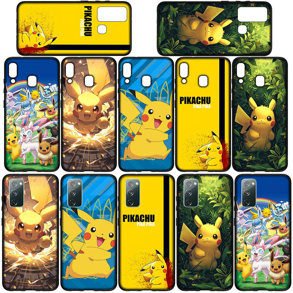 Cover for iPhone 15 14 Xiaomi Redmi Note 13 12 11 Pro Max X 8 7 9 XR Samsung Galaxy S24 S23 OPPO A15 Huawei Anime Pokemon GO Pikachu Cute Phone Case