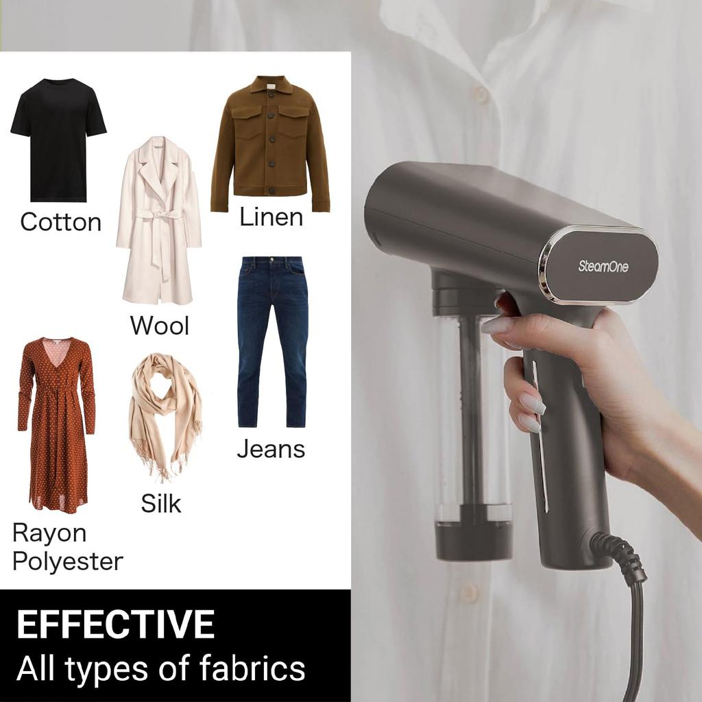 SteamOne Clothing Steamer NS1750T Titanium 18g In 30 Be Used Continuously with a Plastic Bottle S-Nomad Lightweight/Powerful Steam/Starts