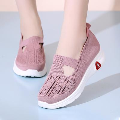 Сетчатые туфли женские летние туфли из ткани Old Beijing женские дышащие сетчатые туфли для женщин среднего и пожилого возраста мягкая подошва нескользящая повседневная обувь для мам