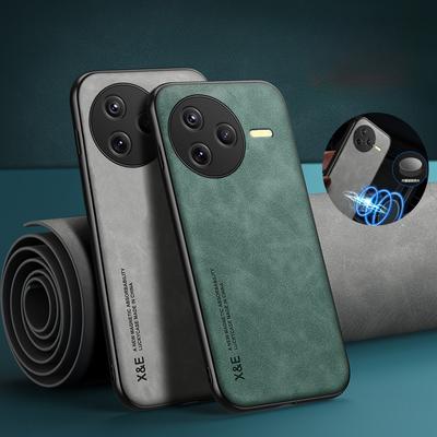 Для Redmi K80 Pro PU кожаный автомобильный магнитный держатель силиконовый чехол для Redmi K70 Pro K70 Ultra встроенный железный защитный чехол для телефона