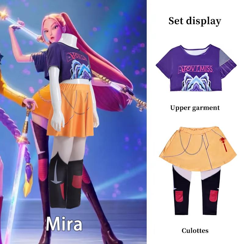 2025 Новый фильм K-Pop Мира Руми Зои Хантерс Косплей Костюм Хэллоуин Карнавал Демон Сцена 3D Принт Узор Ролевая Одежда