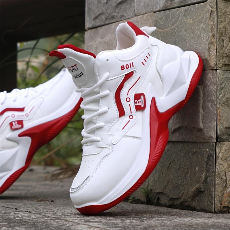 Мужские кроссовки, Новые повседневные универсальные кожаные высокие кеды, Противоскользящие и износостойкие спортивные туфли